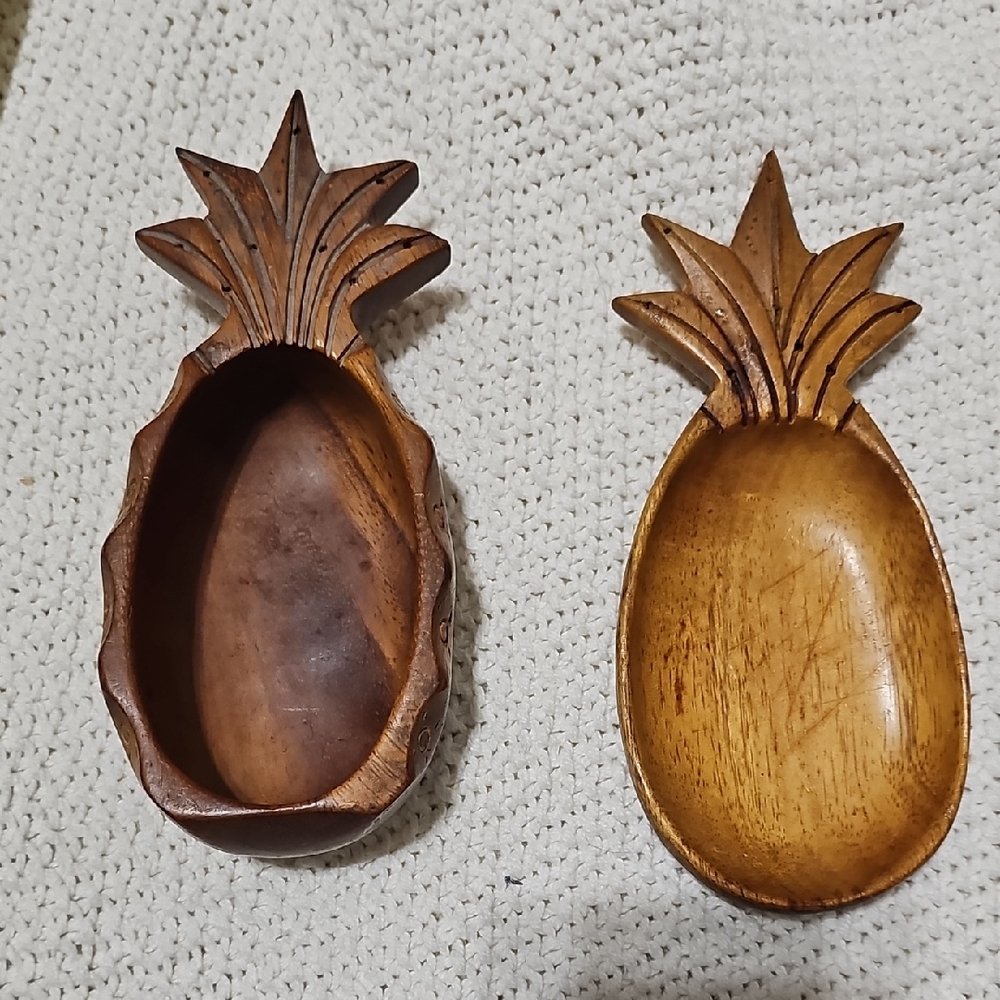 Mid Century Blair Wooden Pineapple Monkey Pod Bowls
